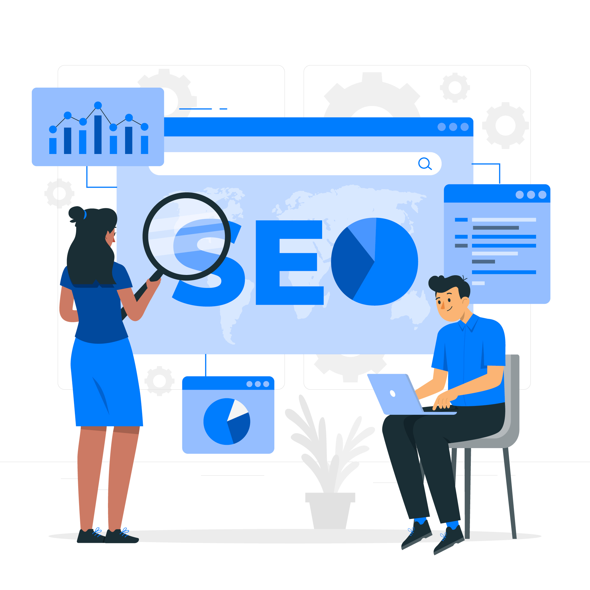 SEO elements like keywords, on-page and off-page optimization, and content marketing help with better website traffic and rankings